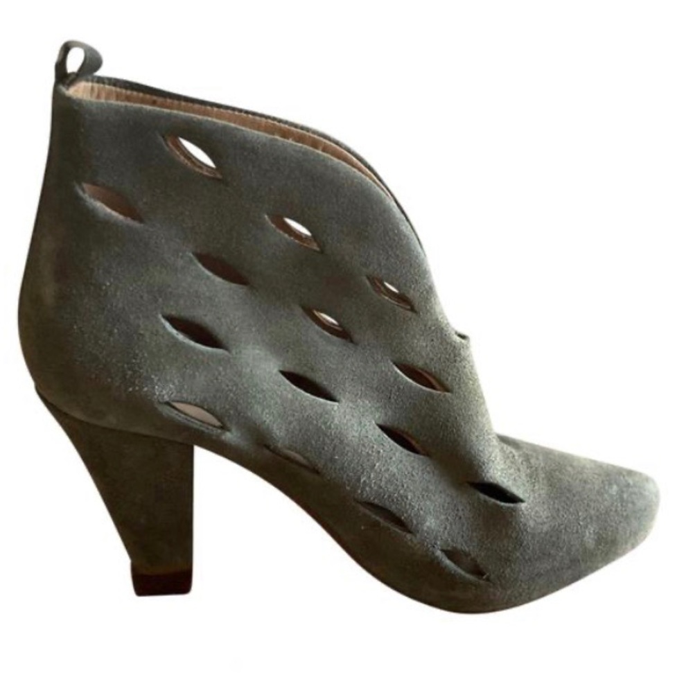 Anthropologie Surface to Air Perforated High Back Suede Booties